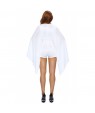 White Gold Buttons Cape Romper