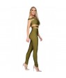 Olive Off The Shoulder Bandage Jumpsuit