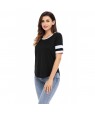 Black Short Sleeve Top with White Stripe