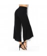 Black High Waist Side Ruffle Palazzo Pants