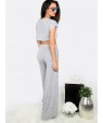 Crop Top With Pocket Wide-leg Pants