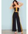 Striped Crop Top &amp;amp; Wide Leg Pants Co-Ord