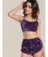 Velvet Crop Cami And Shorts Co-Ord