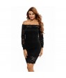 Black Lace off Shoulder Dress