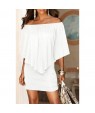 Multiple Dressing Layered White Mini Dress