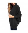 Black Chunky Knit Open Front Dolman Cardigan