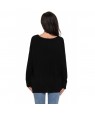 Black Oversized Long Sleeve Knitted V-Neck Sweater