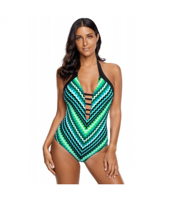 Green Fish Scale Mermaid Maillot Teddy Swimwear