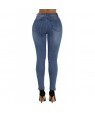 Blue Retro Patch Front Ankle Zipped Jeans