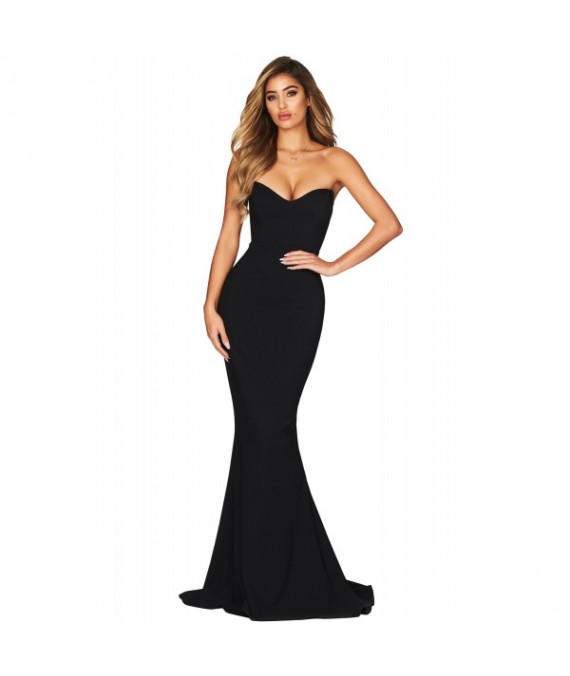 Black Strapless Sweetheart Neckline Mermaid Gown