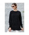 Black Cozy Scoop Neck Velvet Sweater