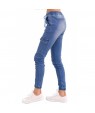 Light Blue Drawstring Ankle Pocket Denim Jeans