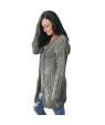 Gray Classic Open Knit Chenille Cardigan