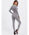 Rib Knit Marled Hoodie Tee &amp;amp; Leggings Set